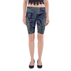 Dark Psychedelic Yoga Cropped Leggings by Cowasu