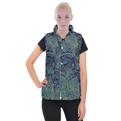 Dark Psychedelic Women s Button Up Vest by Cowasu