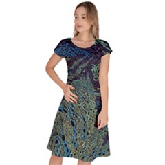 Dark Psychedelic Classic Short Sleeve Dress by Cowasu