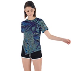 Dark Psychedelic Asymmetrical Short Sleeve Sports Tee by Cowasu