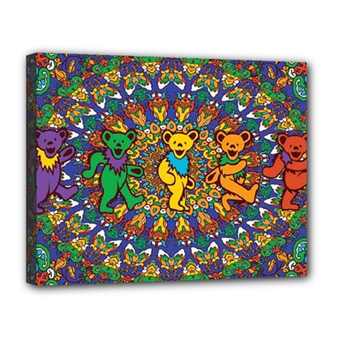 Grateful Dead Pattern Canvas 14  X 11  (stretched) by Cowasu