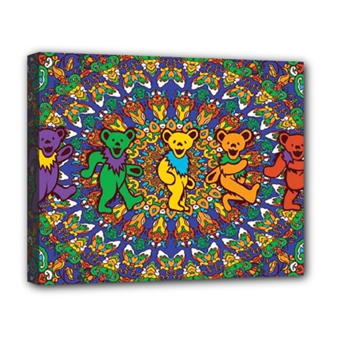 Grateful Dead Pattern Deluxe Canvas 20  X 16  (stretched) by Cowasu