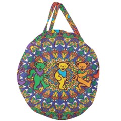 Grateful Dead Pattern Giant Round Zipper Tote by Cowasu