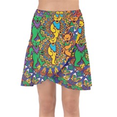 Grateful Dead Pattern Wrap Front Skirt by Cowasu