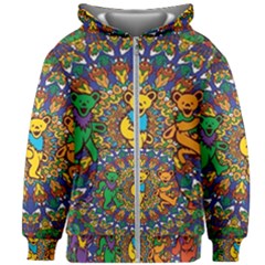 Grateful Dead Pattern Kids  Zipper Hoodie Without Drawstring by Cowasu