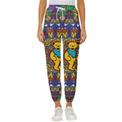 Grateful Dead Pattern Women s Cropped Drawstring Pants by Cowasu