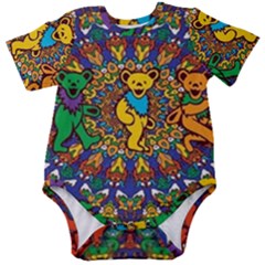 Grateful Dead Pattern Baby Short Sleeve Bodysuit by Cowasu