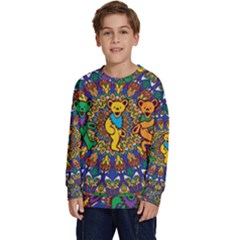 Grateful Dead Pattern Kids  Long Sleeve Jersey