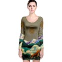 Surreal Art Psychadelic Mountain Long Sleeve Bodycon Dress View1