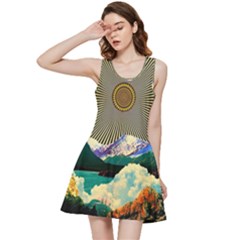 Surreal Art Psychadelic Mountain Inside Out Racerback Dress by Cowasu