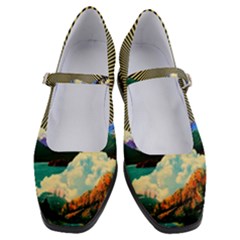 Surreal Art Psychadelic Mountain Women s Mary Jane Shoes by Cowasu