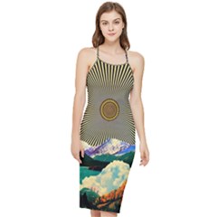 Surreal Art Psychadelic Mountain Bodycon Cross Back Summer Dress by Cowasu