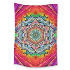 Mandalas Psychedelic Large Tapestry by Cowasu