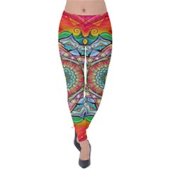 Mandalas Psychedelic Velvet Leggings by Cowasu