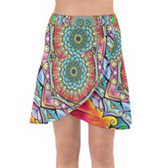 Mandalas Psychedelic Wrap Front Skirt by Cowasu