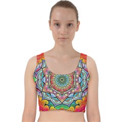 Mandalas Psychedelic Velvet Racer Back Crop Top by Cowasu