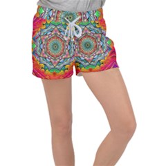 Mandalas Psychedelic Women s Velour Lounge Shorts by Cowasu