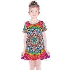 Mandalas Psychedelic Kids  Simple Cotton Dress by Cowasu