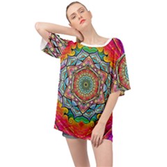 Mandalas Psychedelic Oversized Chiffon Top by Cowasu