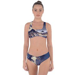 The Great Wave Off Kanagawa Japan Japanese Waves Criss Cross Bikini Set by Cowasu