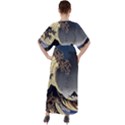 The Great Wave Off Kanagawa Japan Japanese Waves V-Neck Boho Style Maxi Dress View2