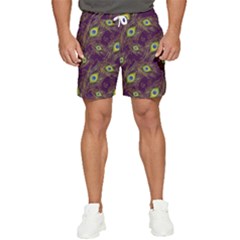 Peacock Feathers Pattern Men s Runner Shorts by Cowasu