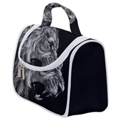 Angry Lion Black And White Satchel Handbag by Cowasu