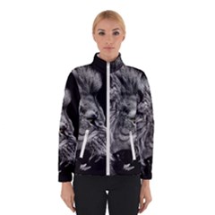 Angry Lion Black And White Women s Bomber Jacket by Cowasu