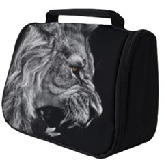 Angry Lion Black And White Full Print Travel Pouch (big) by Cowasu