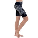 Angry Lion Black And White Kids  Lightweight Velour Cropped Yoga Leggings View3