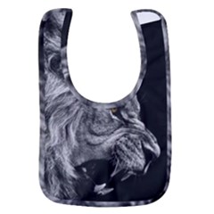 Angry Lion Black And White Baby Bib by Cowasu