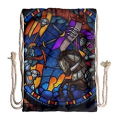 The Game Monster Stained Glass Drawstring Bag (large) by Cowasu