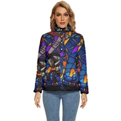 The Game Monster Stained Glass Women s Puffer Bubble Jacket Coat by Cowasu