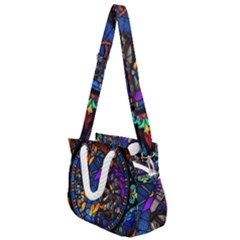 The Game Monster Stained Glass Rope Handles Shoulder Strap Bag by Cowasu