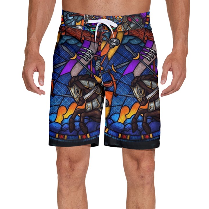 The Game Monster Stained Glass Men s Beach Shorts