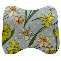 Narcissus Floral Botanical Flowers Velour Head Support Cushion by Cowasu