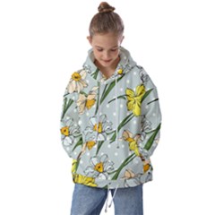 Narcissus Floral Botanical Flowers Kids  Oversized Hoodie by Cowasu