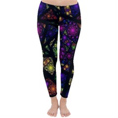 Stained Glass Crystal Art Classic Winter Leggings by Cowasu