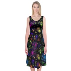 Stained Glass Crystal Art Midi Sleeveless Dress by Cowasu