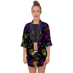 Stained Glass Crystal Art Open Front Chiffon Kimono by Cowasu