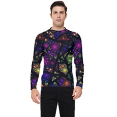 Stained Glass Crystal Art Men s Long Sleeve Rash Guard by Cowasu