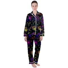 Stained Glass Crystal Art Women s Long Sleeve Satin Pajamas Set	 by Cowasu