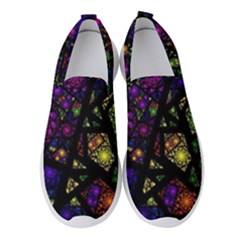 Stained Glass Crystal Art Women s Slip On Sneakers by Cowasu