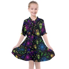 Stained Glass Crystal Art Kids  All Frills Chiffon Dress by Cowasu