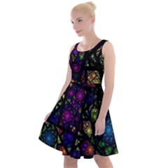 Stained Glass Crystal Art Knee Length Skater Dress by Cowasu