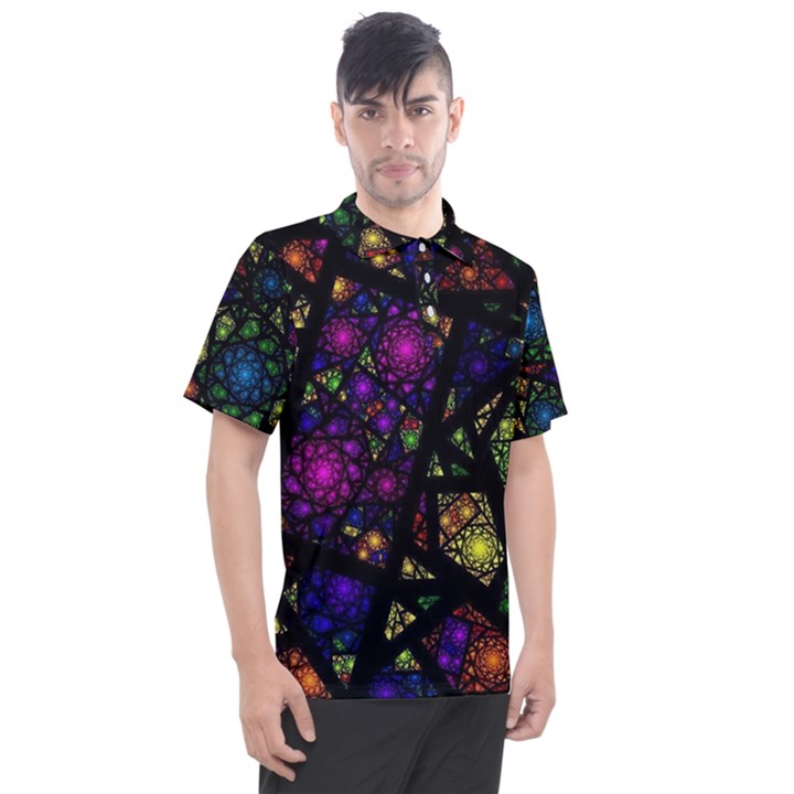 Stained Glass Crystal Art Men s Polo Tee