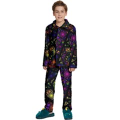 Stained Glass Crystal Art Kids  Long Sleeve Velvet Pajamas Set by Cowasu