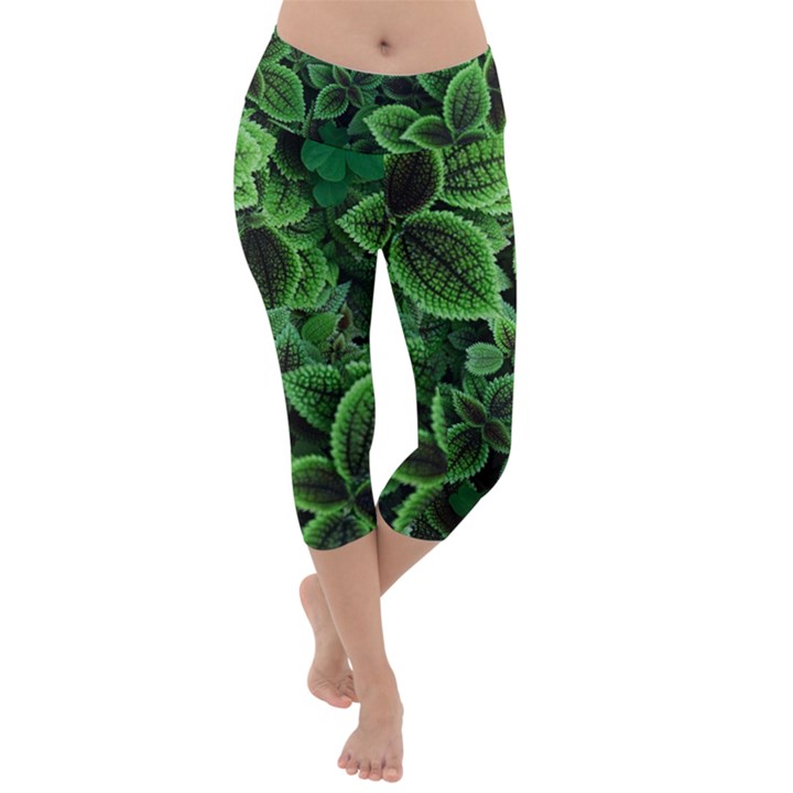 Shanghai Botanical Garden Lightweight Velour Capri Yoga Leggings