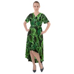 Shanghai Botanical Garden Front Wrap High Low Dress by Cowasu