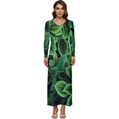 Shanghai Botanical Garden Long Sleeve Longline Maxi Dress by Cowasu